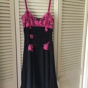 Betsey Johnson 90’s Silk  Black  Cocktail Dress 8